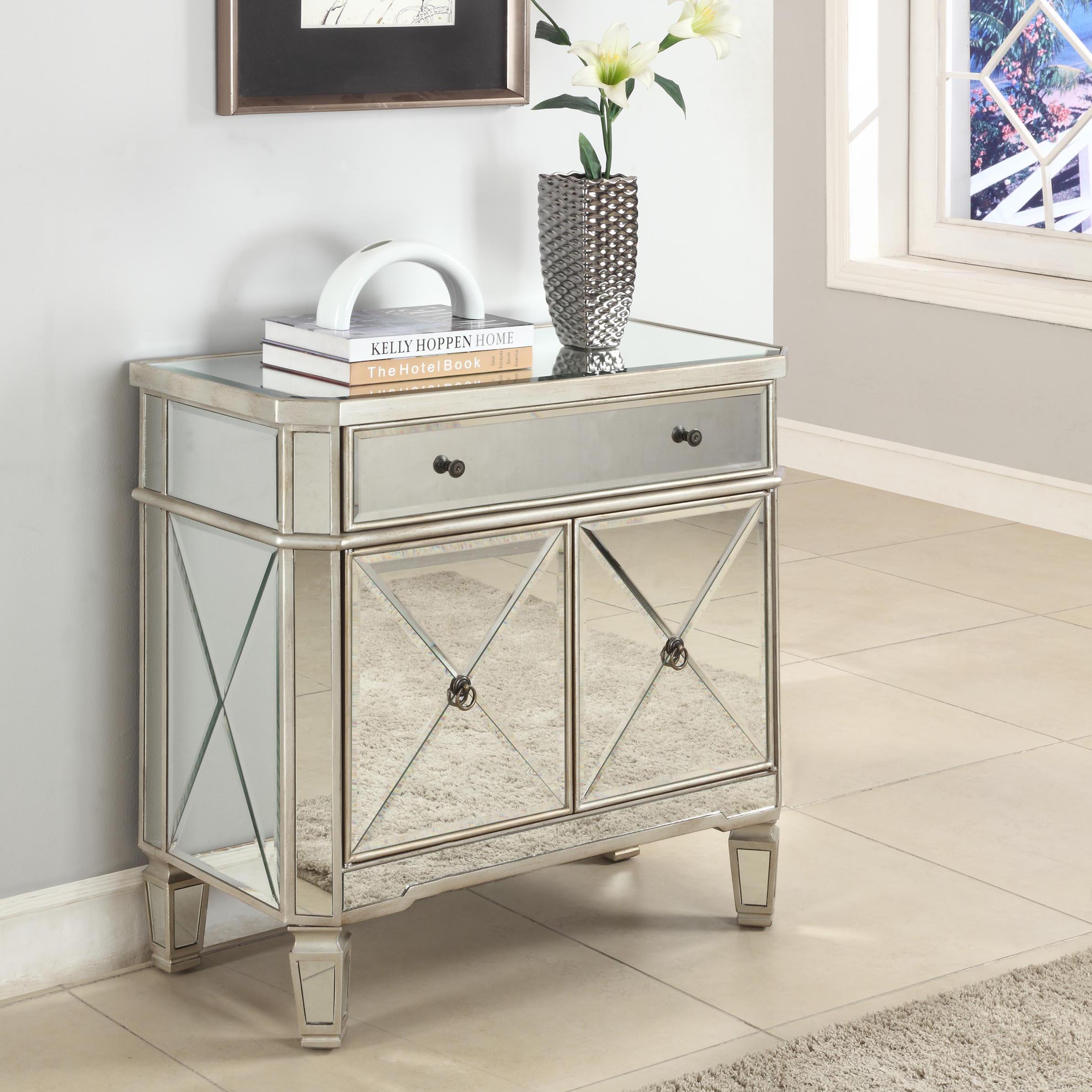 2 drawer hotsell mirrored console table